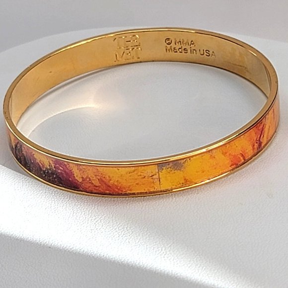 Gold Monet Sunflower Bangle Bracelet and Post Earrings Set by The Met Dh807 - Picture 4 of 14